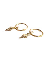 Spiral Charm on Hoop Earrings in 10k Gold