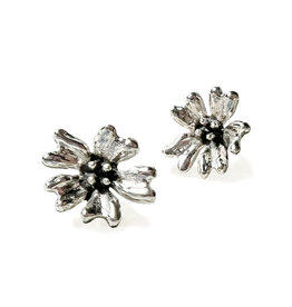 Bella Flora Post Earrings in Silver