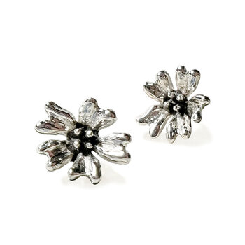 Bella Flora Post Earrings in Silver