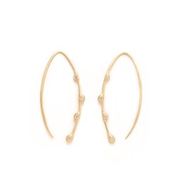Lisa Ziff Willow Earrings with Diamonds in 10k Yellow Gold