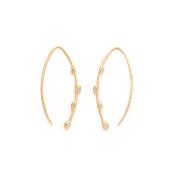 Lisa Ziff Willow Earrings with Diamonds in 10k Yellow Gold