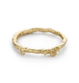 Twisted Band with Barnacles in 14k Yellow Gold