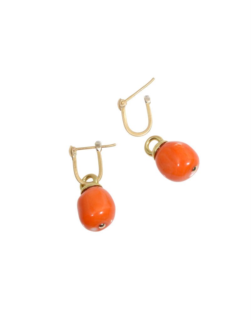 Tracy Conkle Persimmon Coral Drop Earrings