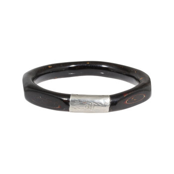 Tracy Conkle Vintage Black Coral and Silver Bangle (11mm)