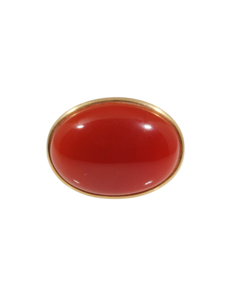 Tracy Conkle Carnelian and White Jade Ring in 18k Gold