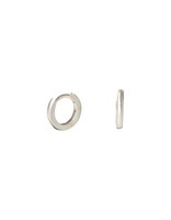 Hinged Hoop Earrings in Brushed Silver - 10mm