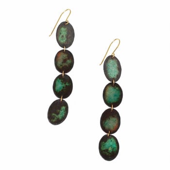 4-Tier Corrosion Enamel Oval Earrings