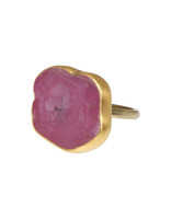 Star Ruby Slab Ring in 18k and 22k Yellow Gold