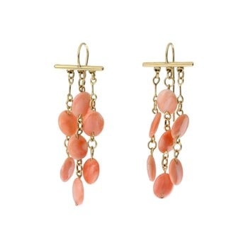 Laura Lienhard Coral Chandelier Earrings in 18k Yellow Gold