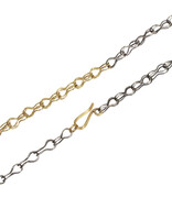 Laura Lienhard Double Strand Chain in Oxidized Silver and 18k Yellow Gold