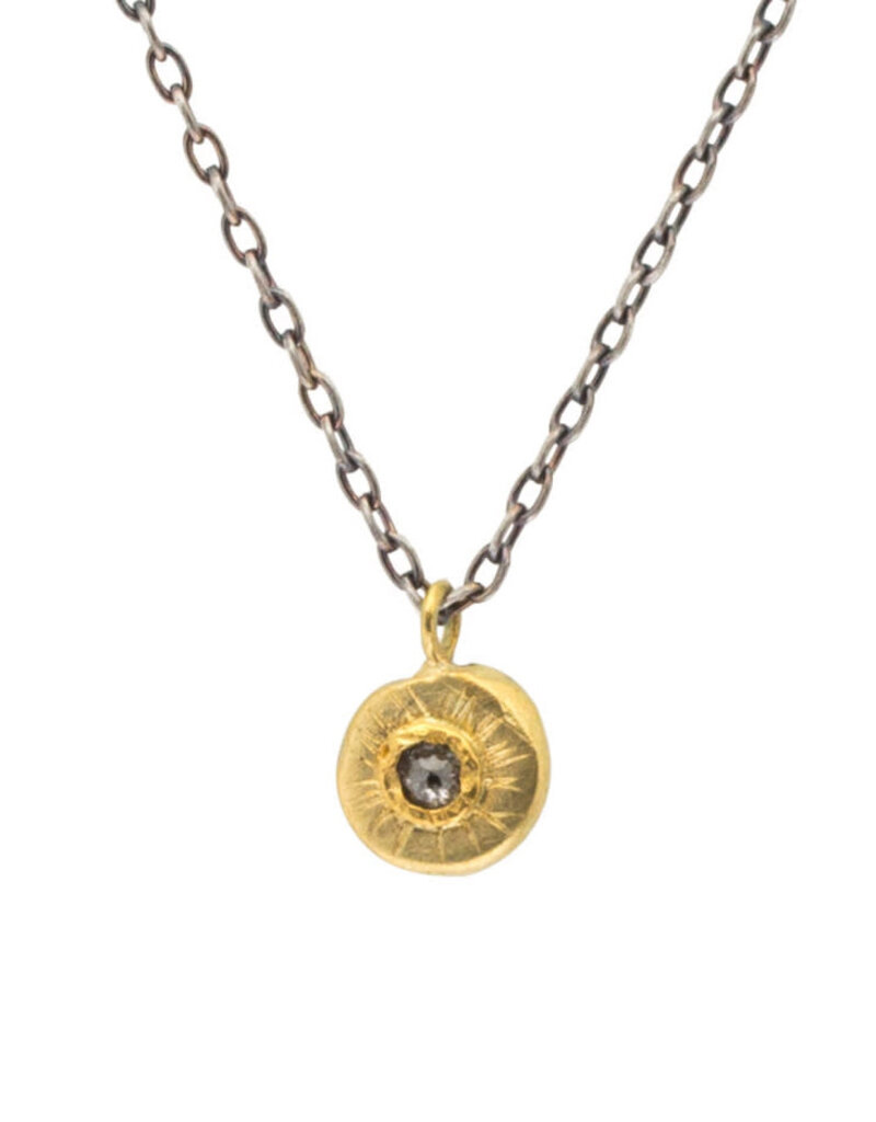 Double Sided Diamond Necklace in 18k Yellow Gold