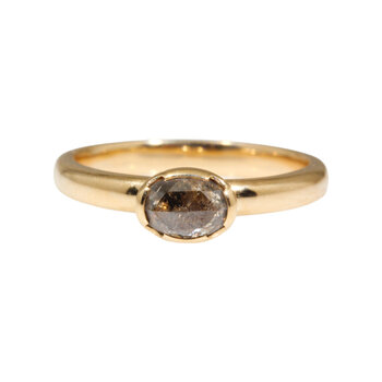 Baby Mars Oval Diamond Solitaire Ring in 14k Gold