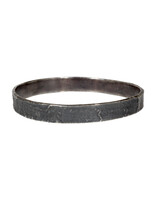 Silk Flat Bangle in Oxidized Silver