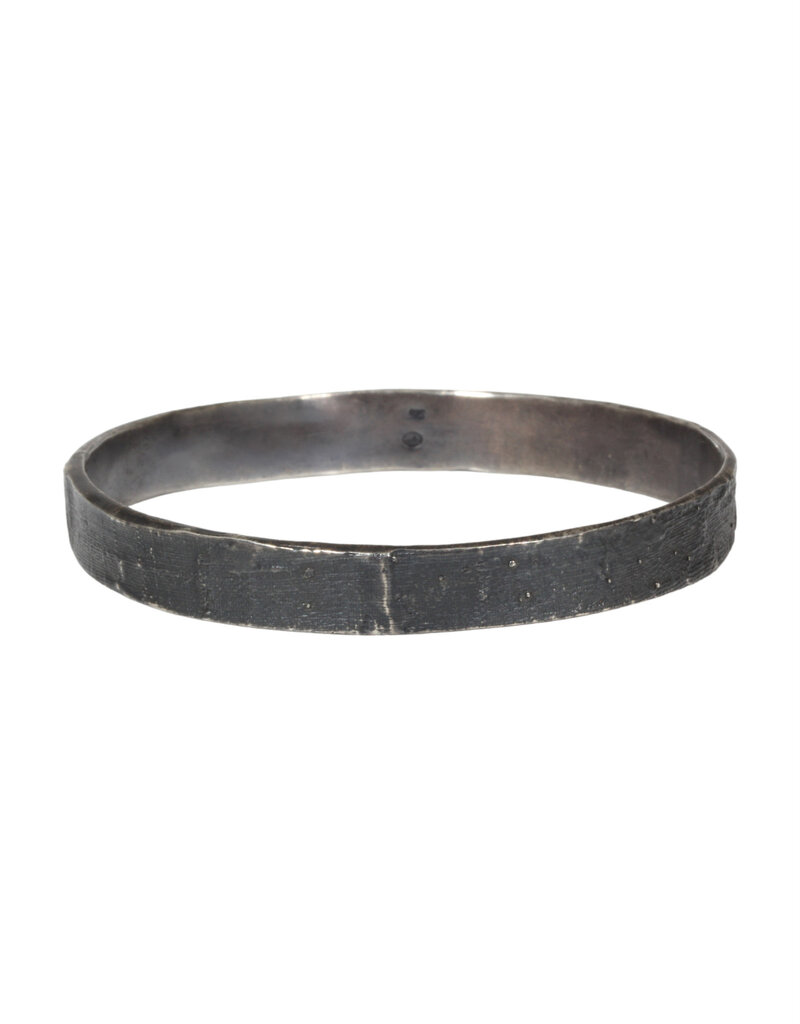 Silk Flat Bangle in Oxidized Silver