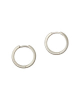 Hinged Hoop Earrings in Brushed Silver - 15mm