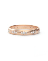 Tura Sugden 3mm Cloak Band with White Diamonds in 18k Rose Gold