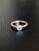 Salt & Pepper Diamond Solitaire in Sand-Textured 14k Rose Gold