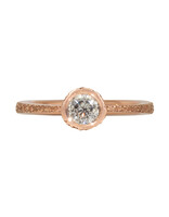 Salt & Pepper Diamond Solitaire in Sand-Textured 14k Rose Gold