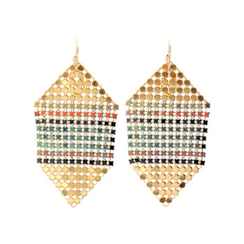 Maral Rapp Klimt Earrings with Gold Caps