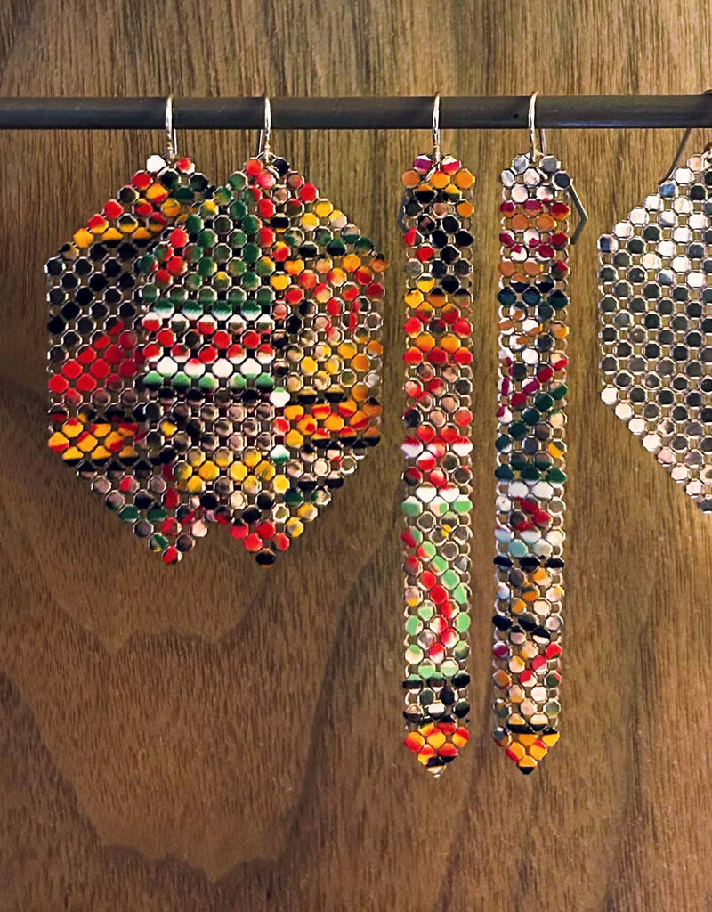 Maral Rapp Graffiti Mesh Mid-Long Earrings