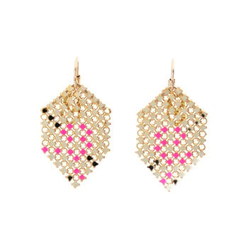 Maral Rapp Hot Pink & White Earrings