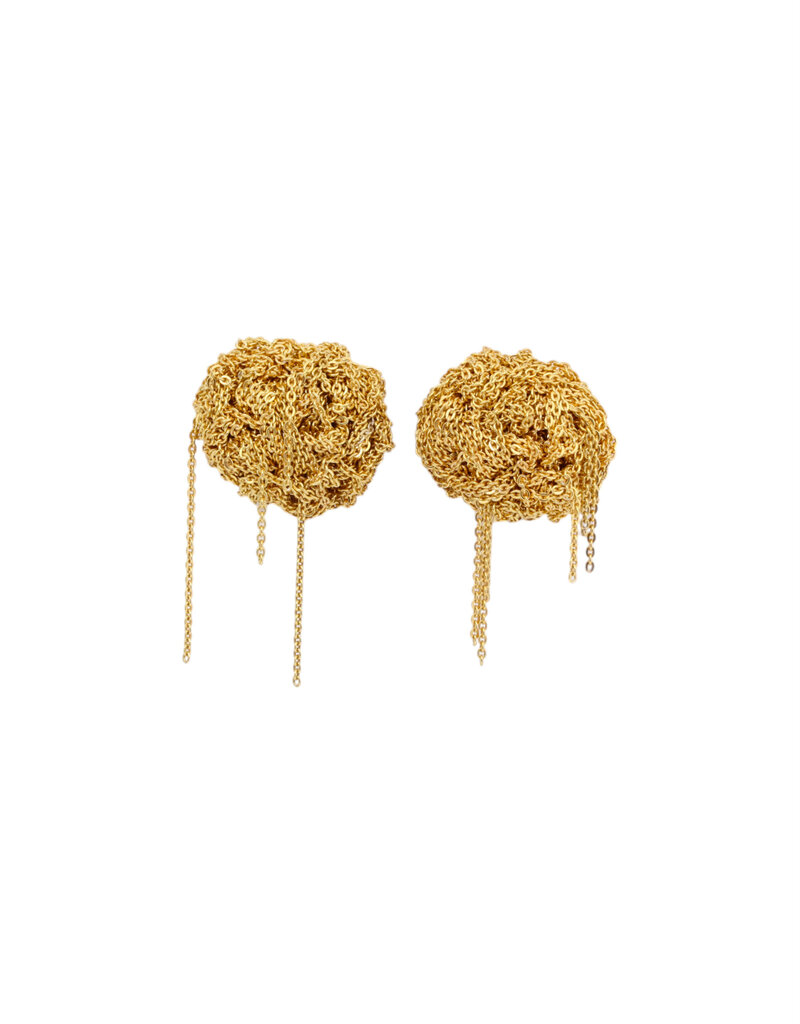 Blended Nugget Earrings in Gold