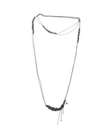 Spaced Bare Chain Necklace in Silver + Azul