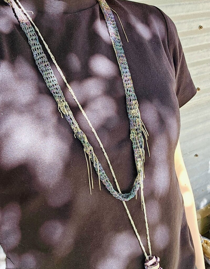 Hairy Ribbon Necklace in Spectrum + Silver