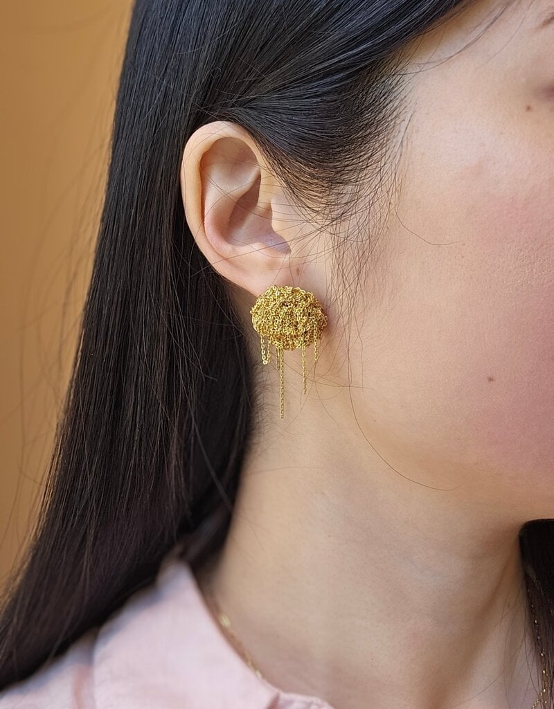 Blended Nugget Earrings in Gold