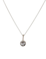 Round Salt and Pepper Diamond Pendant in 18k Palladium White Gold