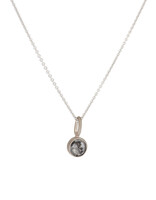 Round Salt and Pepper Diamond Pendant in 18k Palladium White Gold