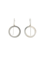 Extra Large Donut Earrings in Brushed Silver