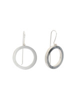 Extra Large Donut Earrings in Brushed Silver