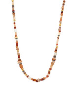 Vintage Carnelian Necklace with 14k Gold Beads and Oxidized Silver Beads and Toggle Clasp
