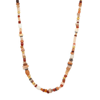 Vintage Carnelian Necklace with 14k Gold Beads and Oxidized Silver Beads and Toggle Clasp