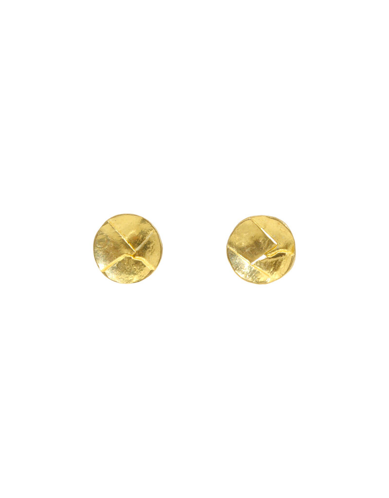 Fused Golden Pool Post Earrings in 22k and 18k