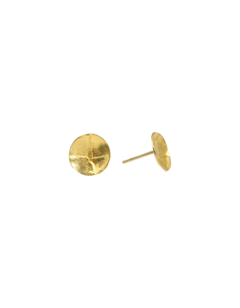 Fused Golden Pool Post Earrings in 22k and 18k
