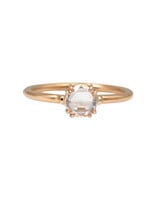 Tura Sugden Round Rose Cut Diamond Solitaire Ring with 8 Prongs  in 18k Rose Gold