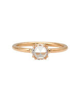 Tura Sugden Round Rose Cut Diamond Solitaire Ring with 8 Prongs  in 18k Rose Gold