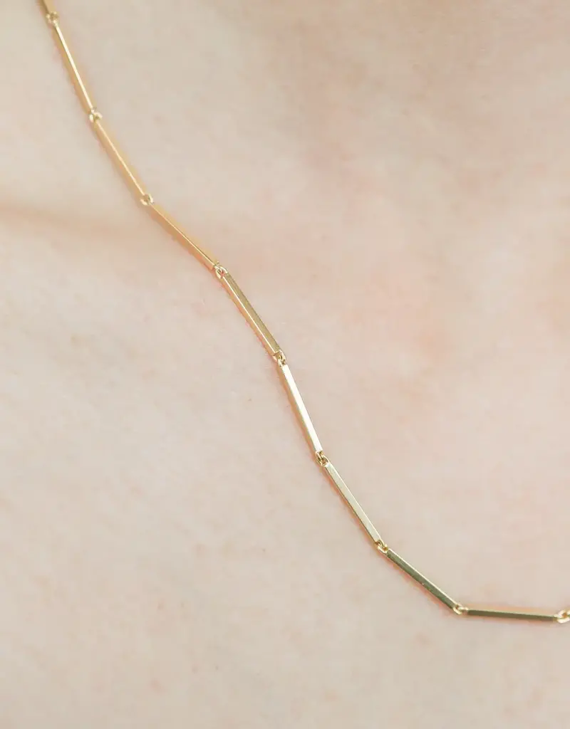 Tura Sugden Bias Chain Necklace in 18k Yellow Gold