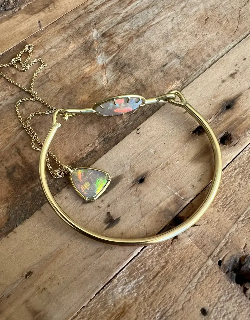 Tura Sugden Opal Pendant in 18k Gold - 20" Chain