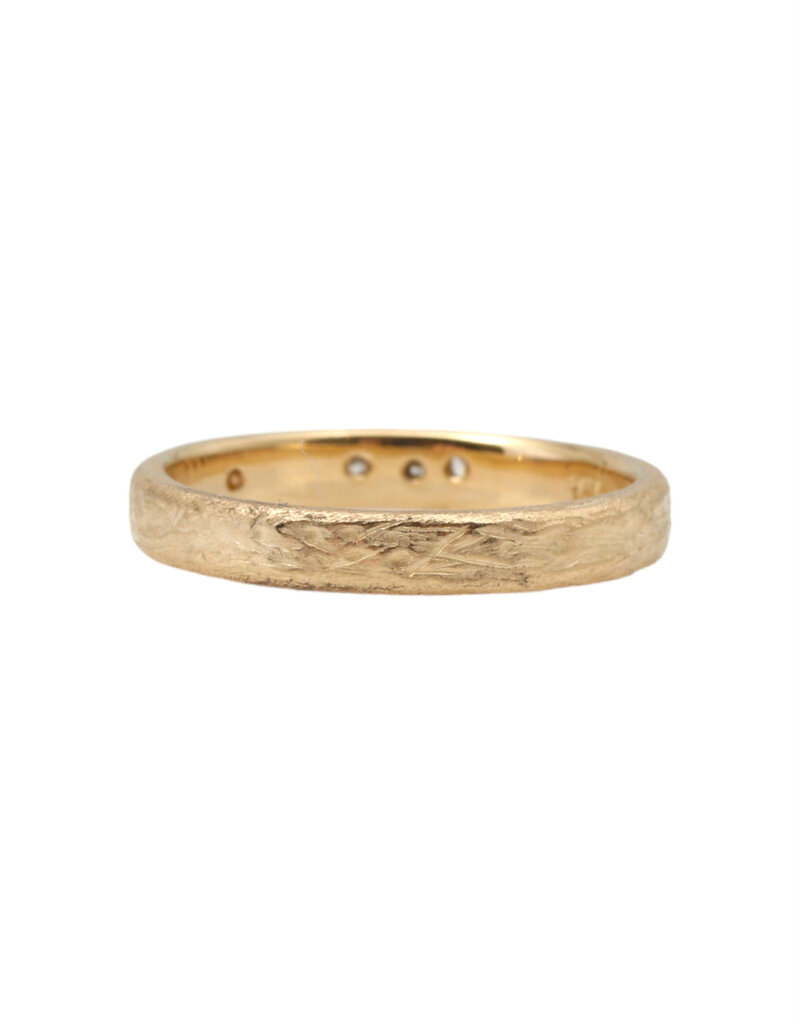 Year Of A Dragon Band in 14k Yellow Gold with Cognac and White Diamonds