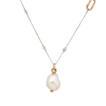 Tracy Conkle Baroque Pearl Pendant in Rose Gold