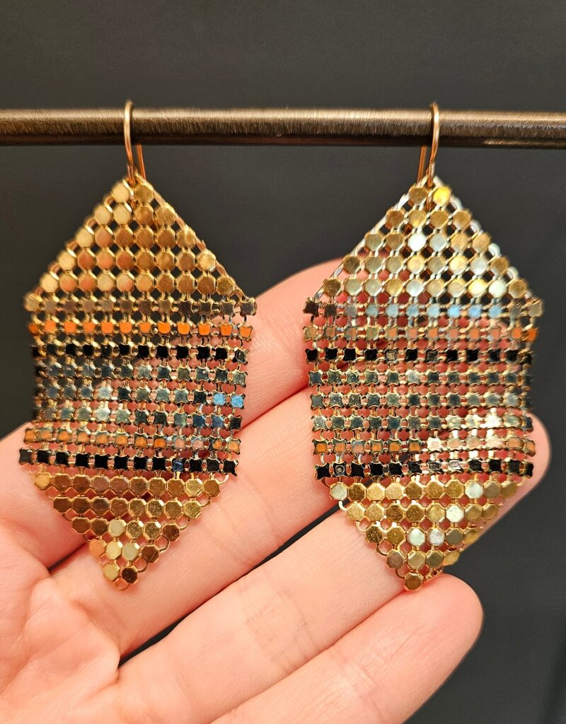 Maral Rapp Klimt Earrings with Gold Caps