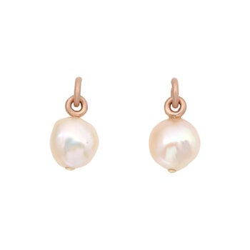 Tracy Conkle Peach Pearl Post Earrings in Rose Gold