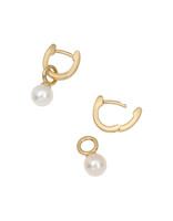 Tracy Conkle Horseshoe Hoops with Pearl Charms in 14k Gold