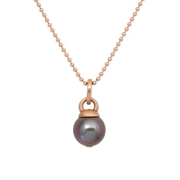 Tracy Conkle Aubergine Pearl Pendant in Rose Gold