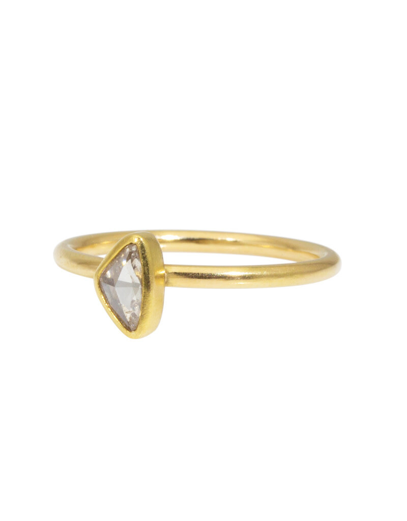 Sam Woehrmann Diamond Rose Cut Triangle Ring in 18k & 22k Gold