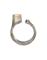 Ninja's Heart Stealthy Open Ring in Oxidized Silver and 18k Yellow Gold