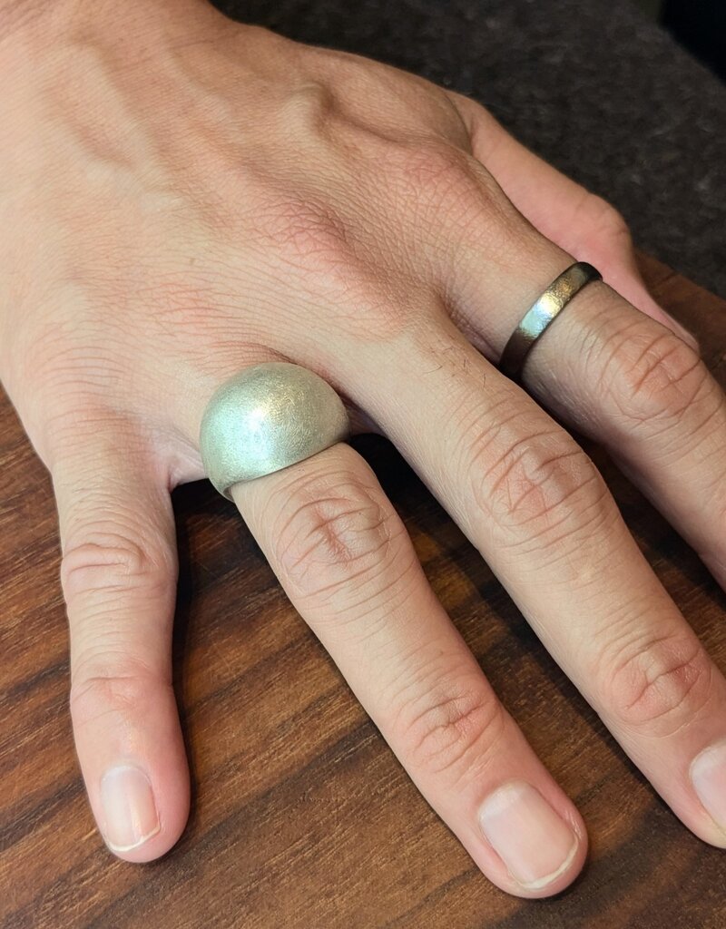 Domu Ring in Brushed Silver